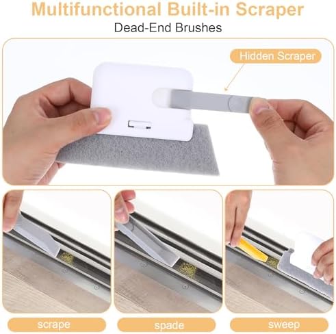 Tyqour 2Pcs Window Groove Cleaning Brush Set