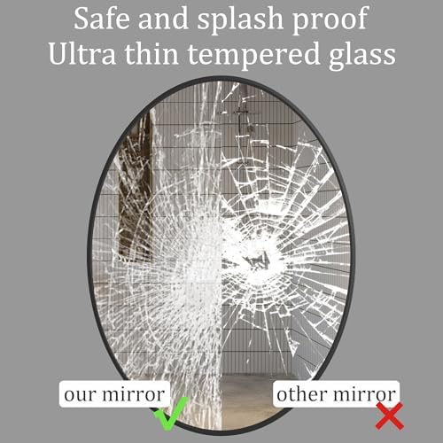 Black Oval Bathroom Mirror 24x32 Wall-Mounted 1