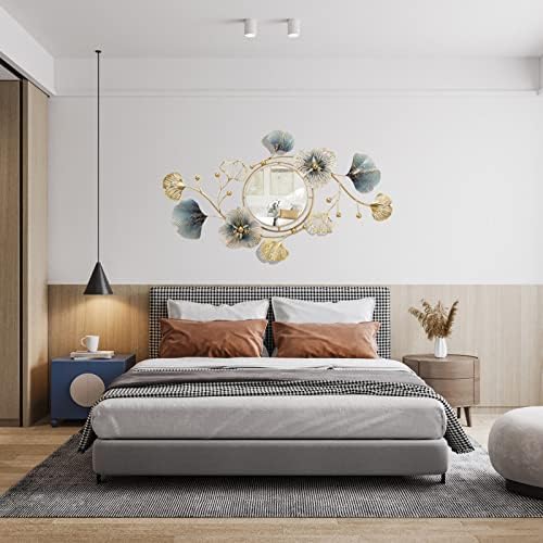 Ginkgo Leaf Metal Wall Mirror 32x19 1