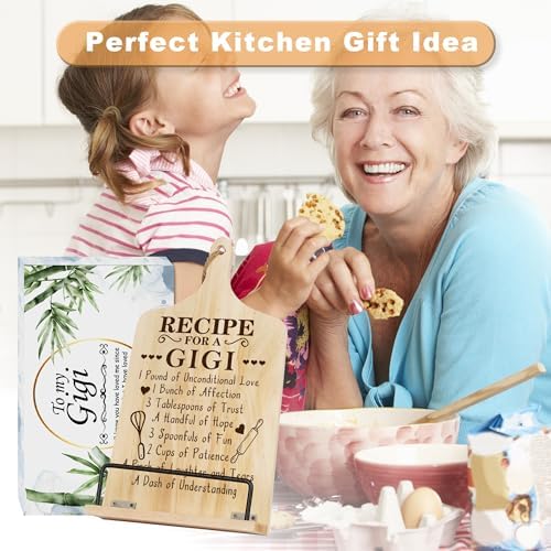 Gigi Gifts for Grandma Cookbook Stand with Greeting Card