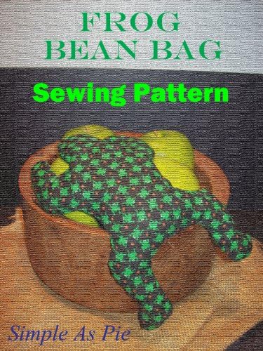 ClayCoe Frog Bean Bag Sewing Pattern - Green One Size